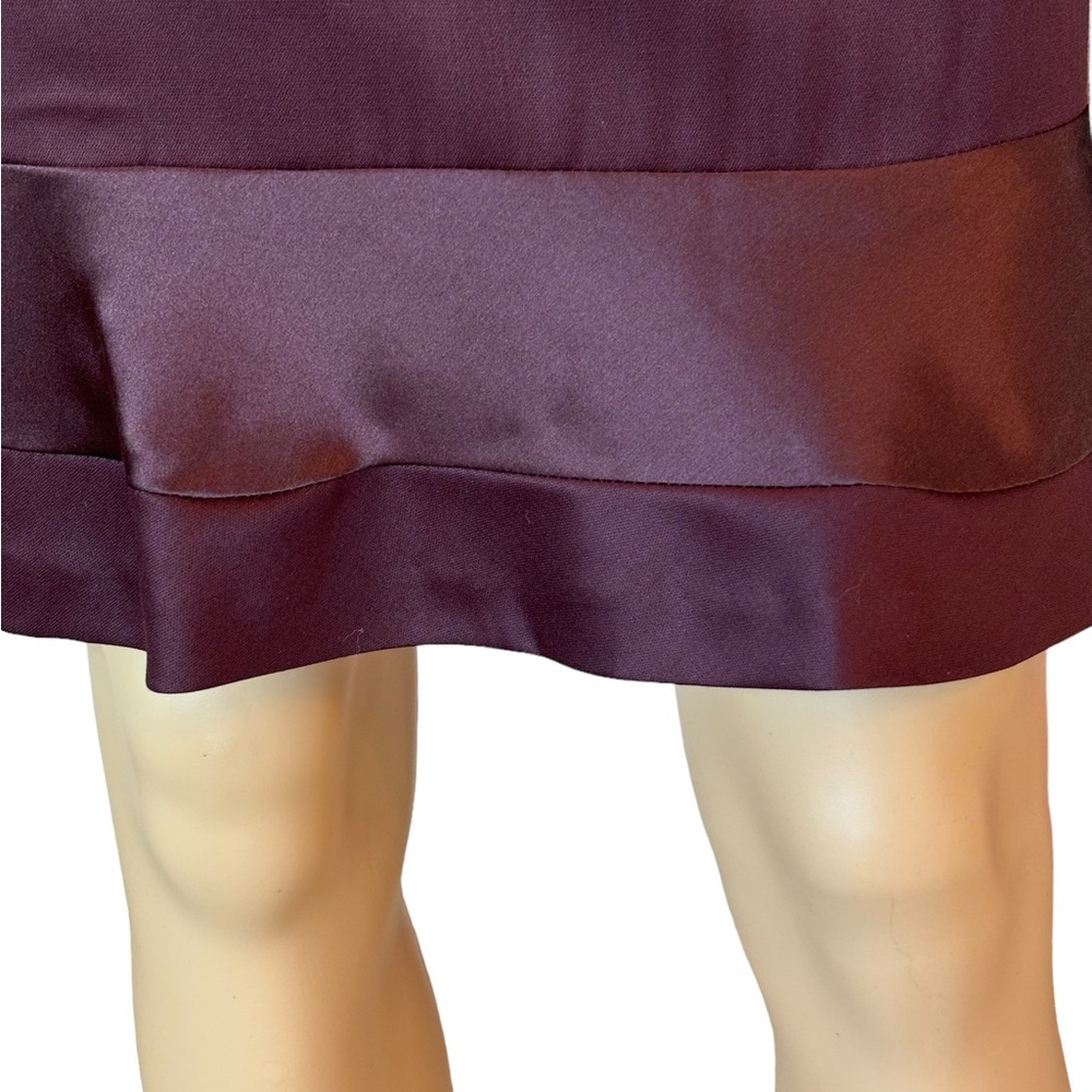 Liliu Burgundy Silk Trim Skirt Size 6 - Picture 3 of 7